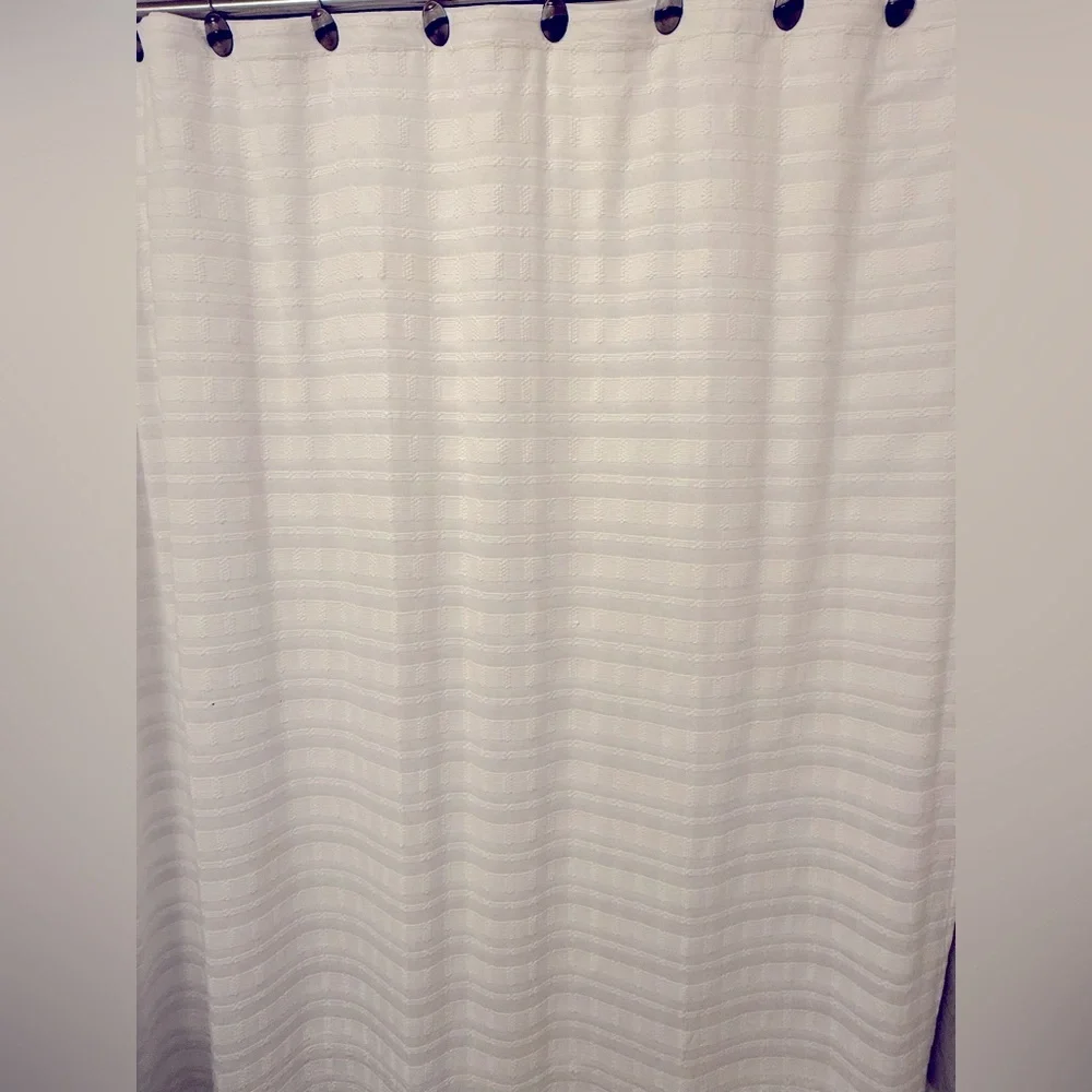 DKNY Elegant White Shower Curtain